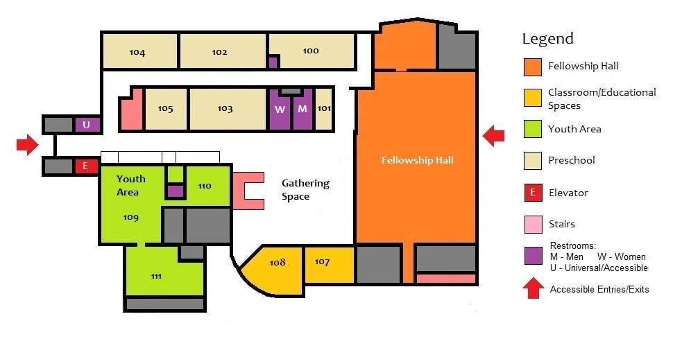 a map of the church building